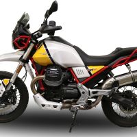 Exhaust compatible with Moto Guzzi V85TT 2021-2024, Trioval, Slip-on exhaust including removable db killer and link pipe, EPA-compliant 