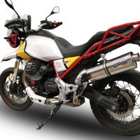 Exhaust compatible with Moto Guzzi V85TT 2021-2024, Trioval, Slip-on exhaust including removable db killer and link pipe, EPA-compliant 