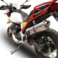 Exhaust compatible with Moto Guzzi V85TT 2021-2024, Trioval, Slip-on exhaust including removable db killer and link pipe, EPA-compliant 