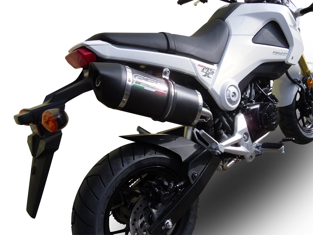 Exhaust compatible with Honda Grom 125 2013-2017, Furore Nero, Slip-on exhaust including removable db killer and link pipe, not EPA-compliant 
