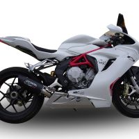 Exhaust compatible with Mv Agusta Brutale 675 2012-2015, Furore Nero, Slip-on exhaust including removable db killer and link pipe, EPA-compliant 