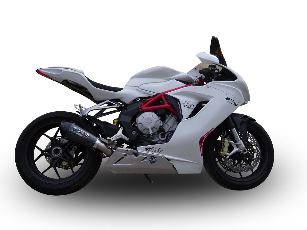 GPR exhaust compatible with  Mv Agusta F3 675 2012-2016, New Grand Prix Evo Poppy, Slip-on exhaust including removable db killer and link pipe, not EPA-compliant 