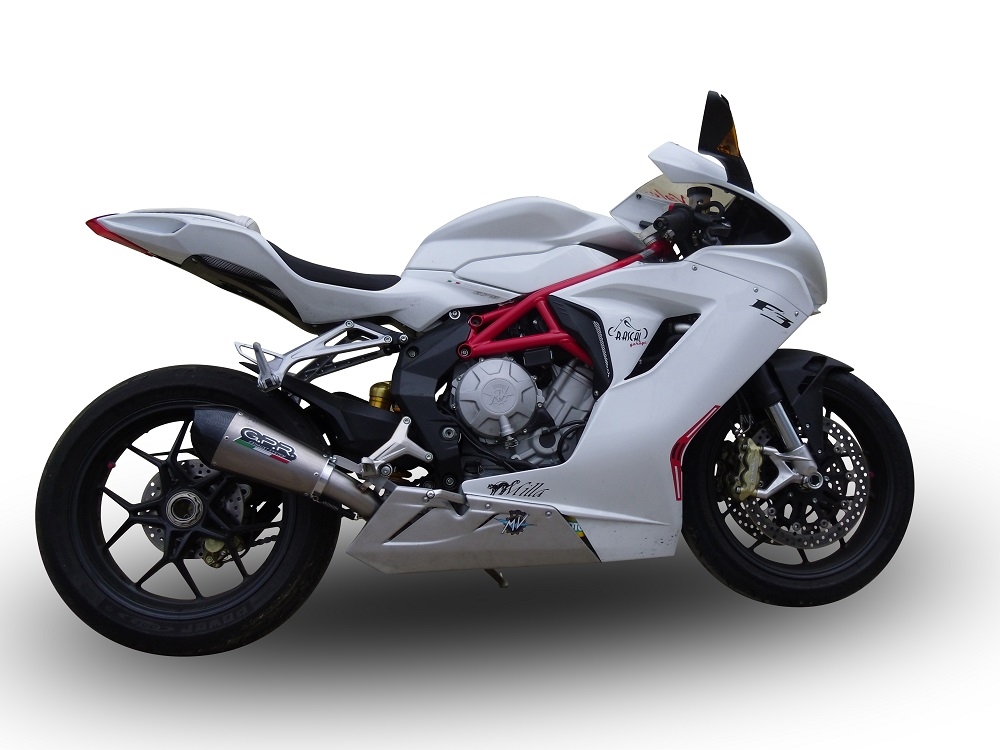 GPR exhaust compatible with  Mv Agusta F3 675 2017-2020, New Grand Prix Evo Titanium, Slip-on exhaust including link pipe and removable db killer 
