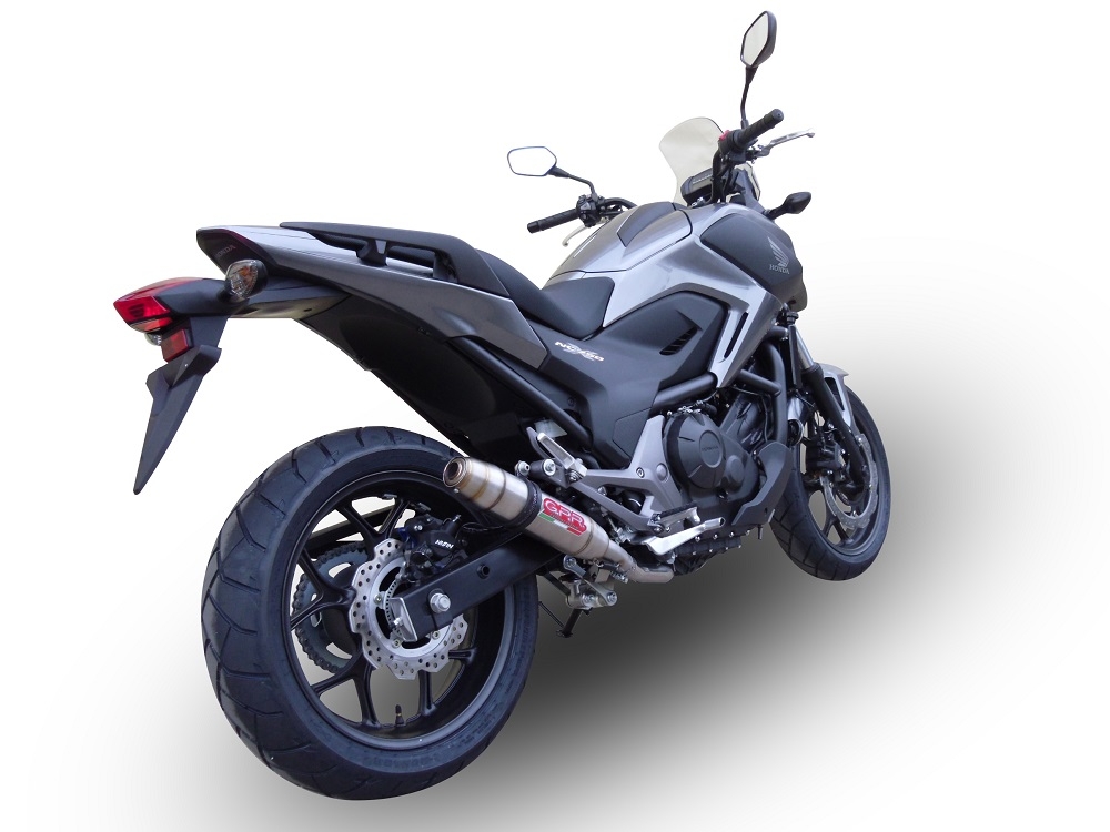 Exhaust compatible with Honda NC750X NC750S DCT 2021-2023, Deeptone Inox, Slip-on exhaust including removable db killer and link pipe, EPA-compliant 