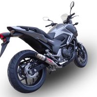Exhaust compatible with Honda NC750X NC750S DCT 2021-2023, Deeptone Inox, Slip-on exhaust including removable db killer and link pipe, EPA-compliant 