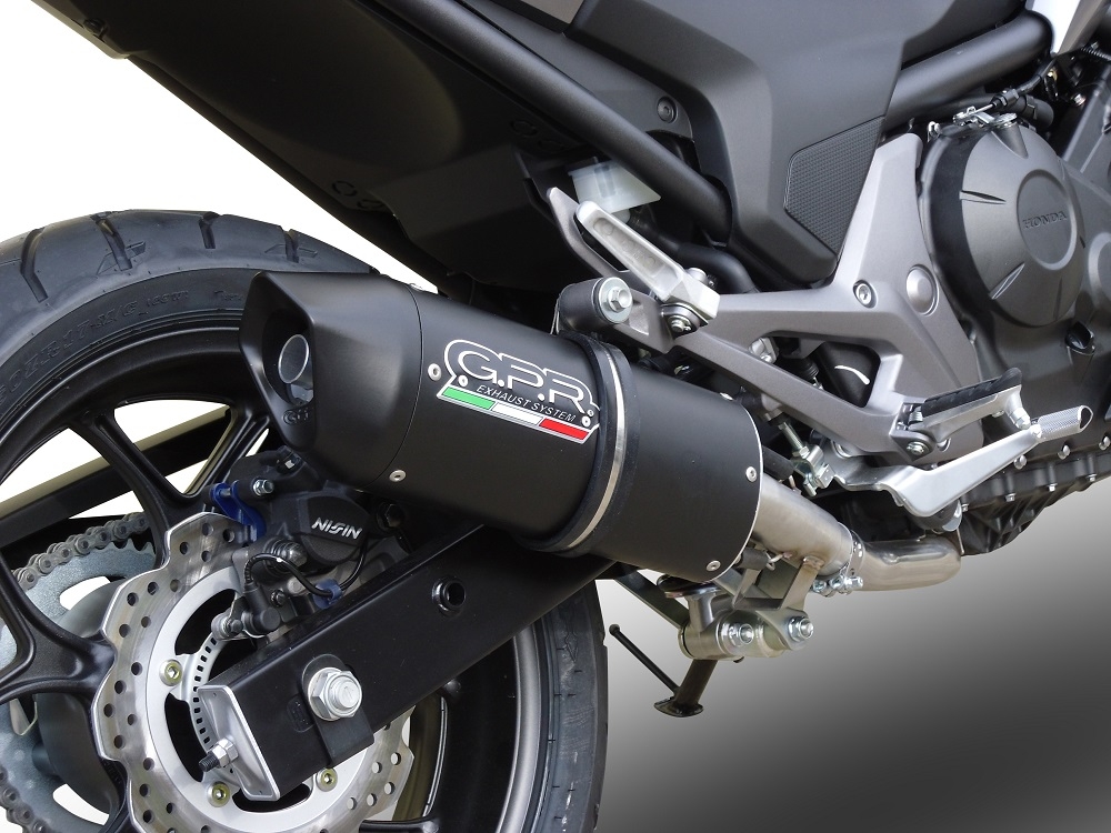Exhaust compatible with Honda Integra 750 2014-2015, Furore Nero, Slip-on exhaust including removable db killer and link pipe, EPA-compliant 