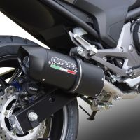 Exhaust compatible with Honda Integra 750 2014-2015, Furore Nero, Slip-on exhaust including removable db killer and link pipe, EPA-compliant 