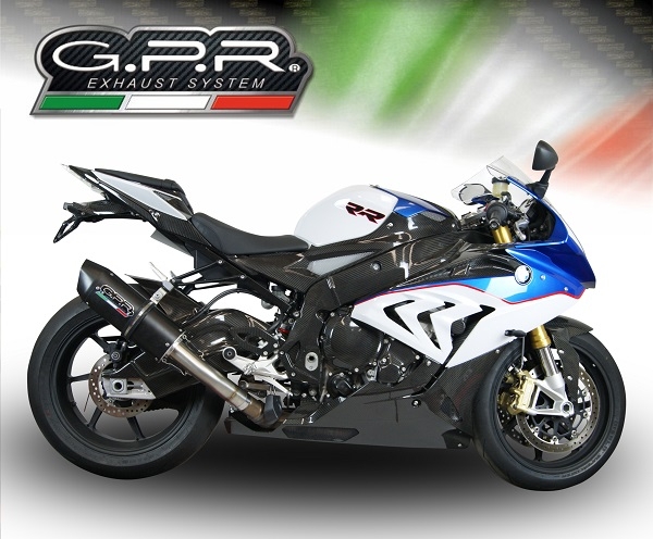 Exhaust compatible with Bmw S1000RR 2015-2016, Furore Nero, Slip-on exhaust including removable db killer and link pipe, EPA-compliant 