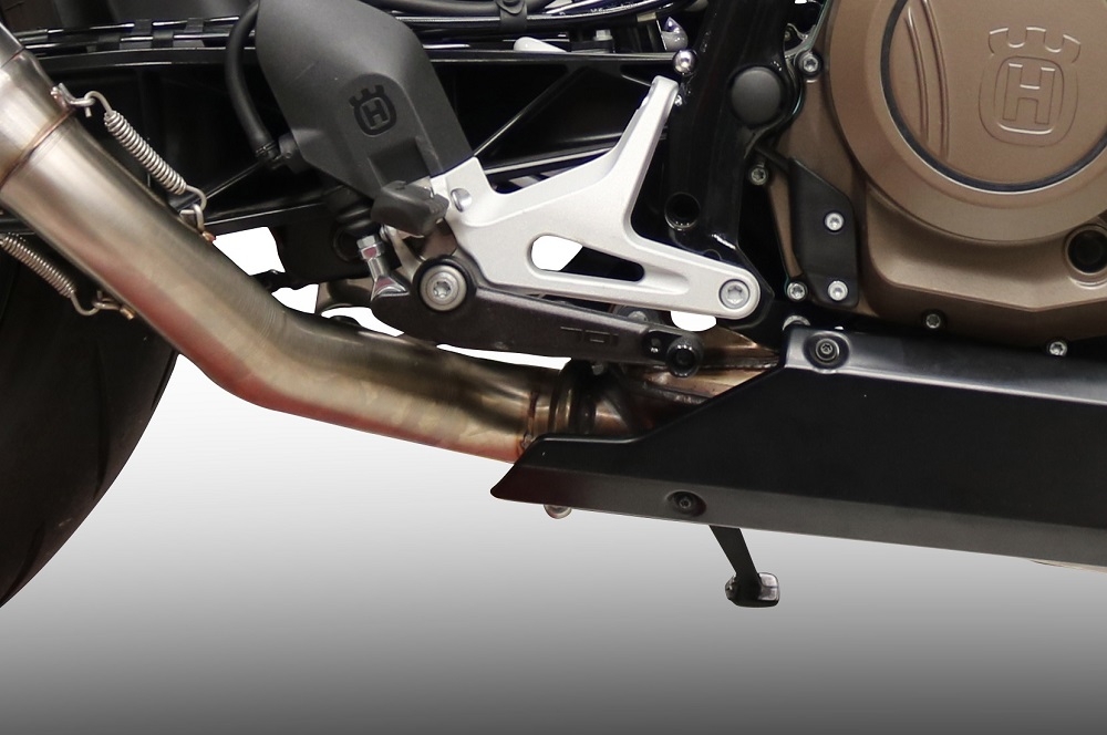 Exhaust compatible with Husqvarna Svartpilen 701 2018-2020, Albus Evo4, Slip-on exhaust including removable db killer and link pipe, EPA-compliant 
