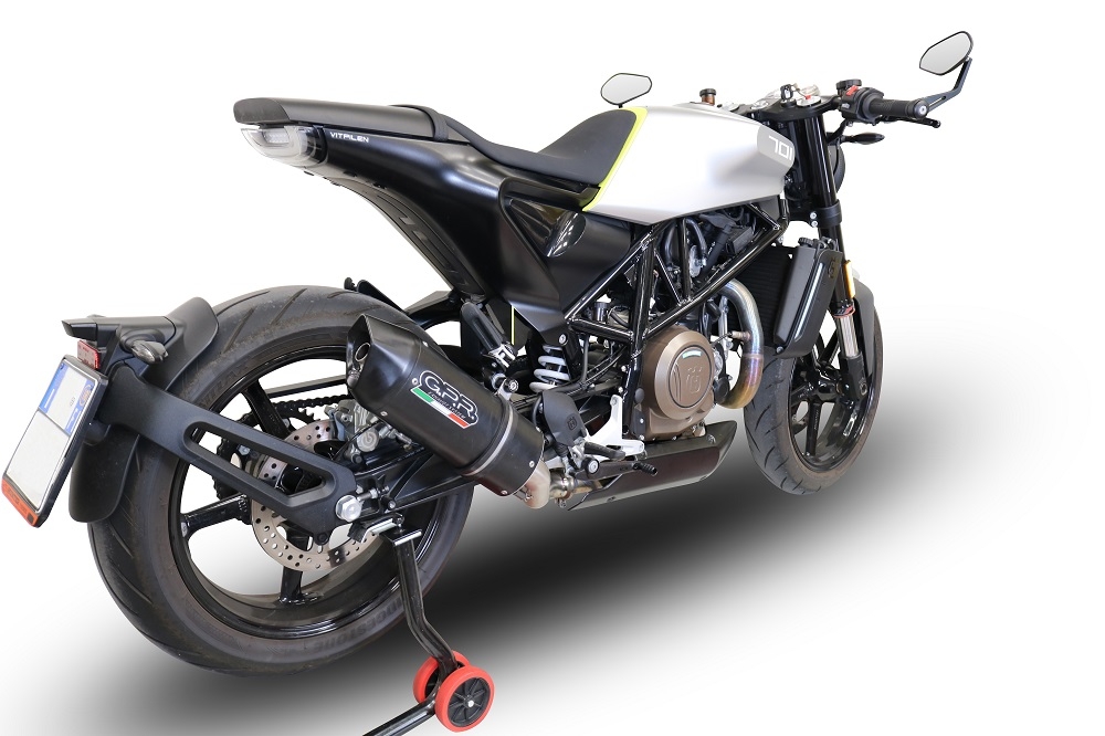 Exhaust compatible with Husqvarna Vitpilen 701 2018-2020, Furore Evo4 Nero, Slip-on exhaust including removable db killer and link pipe, EPA-compliant 