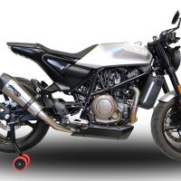 GPR exhaust compatible with  Husqvarna Svartpilen 701 2018-2020, New Grand Prix Evo Titanium, Slip-on exhaust including removable db killer and link pipe, EPA-compliant 