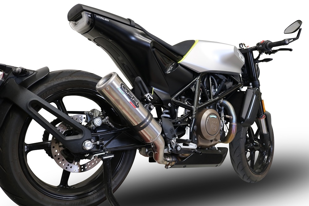 Exhaust compatible with Husqvarna Svartpilen 701 2018-2020, M3 Inox , Slip-on exhaust including removable db killer and link pipe, EPA-compliant 