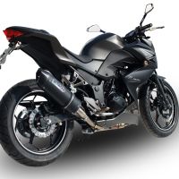 Exhaust compatible with Kawasaki Z300 2014-2017, Furore Nero, Slip-on exhaust including removable db killer and link pipe, EPA-compliant 