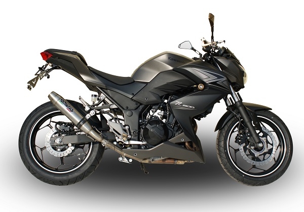 Exhaust compatible with Kawasaki Z300 2014-2017, Deeptone Inox, Slip-on exhaust including link pipe 