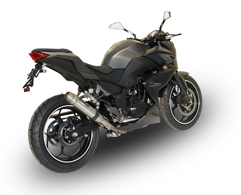 Exhaust compatible with Kawasaki Z300 2014-2017, Deeptone Inox, Slip-on exhaust including link pipe 