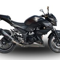 Exhaust compatible with Kawasaki Z300 2014-2017, Furore Nero, Slip-on exhaust including removable db killer and link pipe, EPA-compliant 