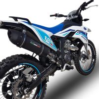 Exhaust compatible with F.B. Mondial Smx 125 Enduro 2021-2023, Furore Nero, Slip-on exhaust including link pipe and removable db killer 