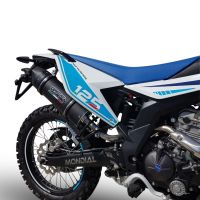 Exhaust compatible with F.B. Mondial Smx 125 Enduro 2021-2023, Furore Nero, Slip-on exhaust including link pipe and removable db killer 