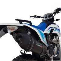 Exhaust compatible with F.B. Mondial Smx 125 Enduro 2021-2023, Furore Nero, Slip-on exhaust including link pipe and removable db killer 