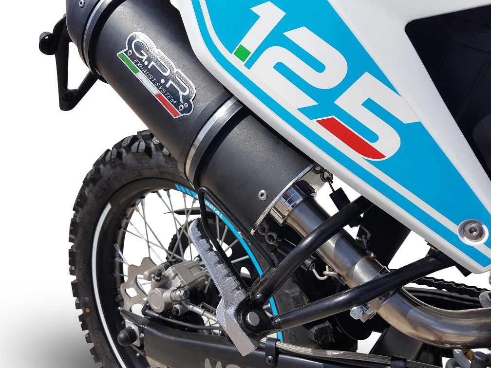 Exhaust compatible with Malaguti Dune 125 2021-2023, Furore Nero, Slip-on exhaust including link pipe and removable db killer 