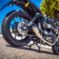 Exhaust compatible with Triumph Street Twin 900 2015-2019, Deeptone Inox, Dual slip-on including removable db killers and link pipes, EPA-compliant 