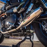 Exhaust compatible with Triumph Street Twin 900 2015-2019, Deeptone Inox, Dual slip-on including removable db killers and link pipes, EPA-compliant 