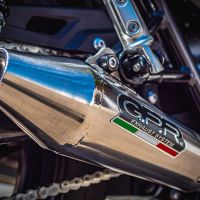 Exhaust compatible with Triumph Street Twin 900 2020-2021, Vintacone, Dual slip-on including removable db killers and link pipes, EPA-compliant 