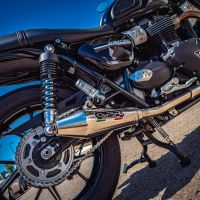 Exhaust compatible with Triumph Street Twin 900 2020-2021, Vintacone, Dual slip-on including removable db killers and link pipes, EPA-compliant 