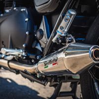 Exhaust compatible with Triumph Street Twin 900 2020-2021, Vintacone, Dual slip-on including removable db killers and link pipes, EPA-compliant 