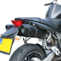 Exhaust compatible with Ktm 990 Superduke R 2004-2012, Furore Nero, Dual slip-on including removable db killers and link pipes, not EPA-compliant 