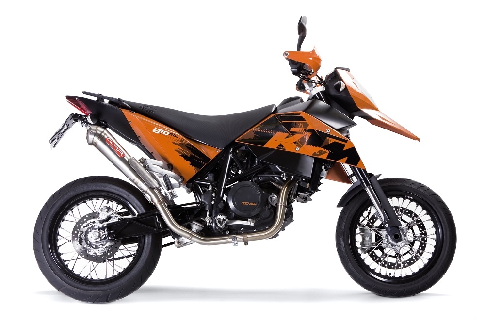 Exhaust compatible with Ktm Supermoto 690 2007-2009, Powercone Evo, Full system exhaust, including removable db killer 