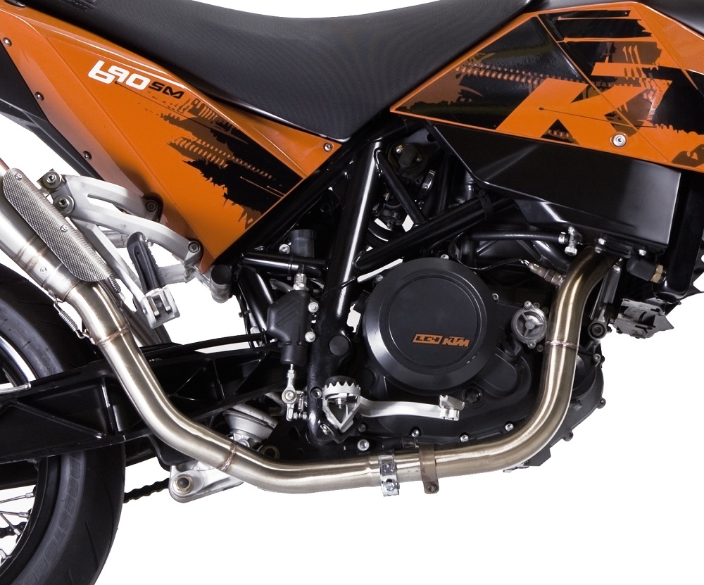 Exhaust compatible with Ktm Supermoto 690 2007-2009, Powercone Evo, Full system exhaust, including removable db killer 