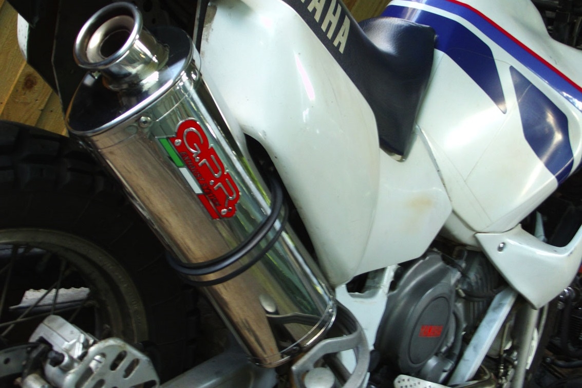 Exhaust compatible with Yamaha Xtz 750 Supertenere 1989-1997, Trioval, Slip-on exhaust including removable db killer and link pipe, EPA-compliant 