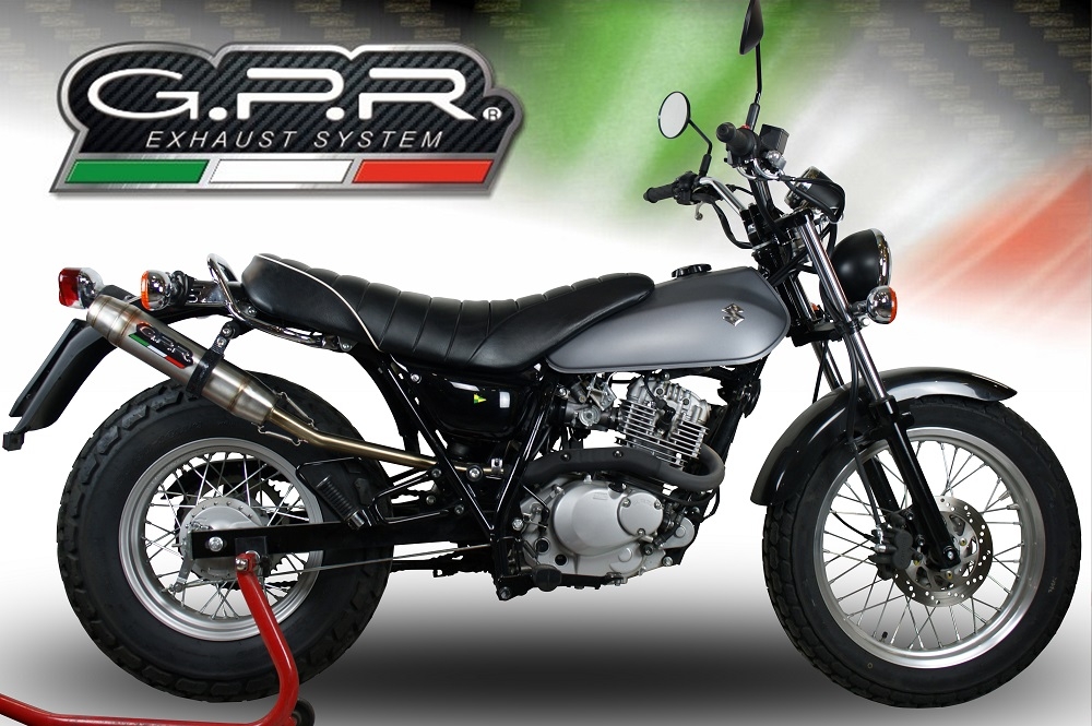 Exhaust compatible with Suzuki Rv 200 Van Van 2016-2017, Deeptone Inox, Slip-on exhaust including removable db killer and link pipe, not EPA-compliant 