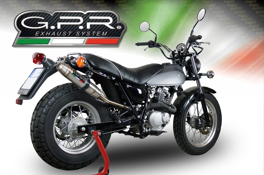 Exhaust compatible with Suzuki Rv 200 Van Van 2016-2017, Deeptone Inox, Slip-on exhaust including removable db killer and link pipe, not EPA-compliant 