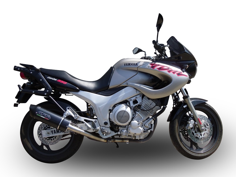 Exhaust compatible with Yamaha Tdm 850 1991-2001, Furore Nero, Dual slip-on including removable db killers and link pipes, EPA-compliant 