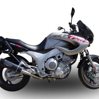 Exhaust compatible with Yamaha Tdm 850 1991-2001, Furore Nero, Dual slip-on including removable db killers and link pipes, EPA-compliant 