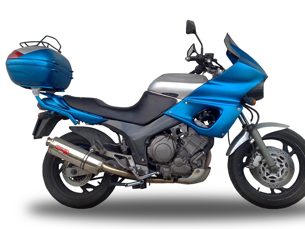 Exhaust compatible with Yamaha Tdm 850 1991-2001, Trioval, Slip-on exhaust including removable db killer and link pipe, EPA-compliant 