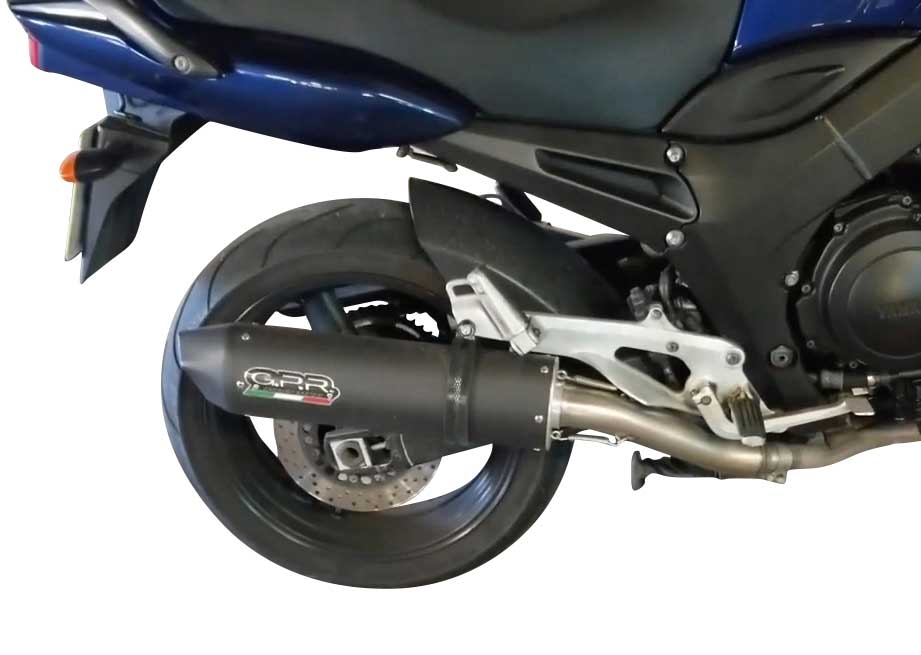 Exhaust compatible with Yamaha Tdm 900 2002-2014, Furore Nero, Dual slip-on including removable db killers and link pipes, not EPA-compliant 