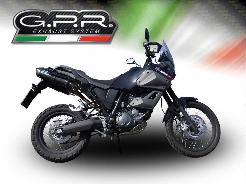 Exhaust compatible with Yamaha Xt 660 Z Teneré 2008-2016, Furore Nero, Dual slip-on including removable db killers and link pipes, not EPA-compliant 