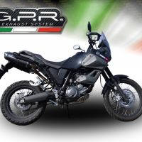 Exhaust compatible with Yamaha Xt 660 Z Teneré 2008-2016, Furore Nero, Dual slip-on including removable db killers and link pipes, not EPA-compliant 
