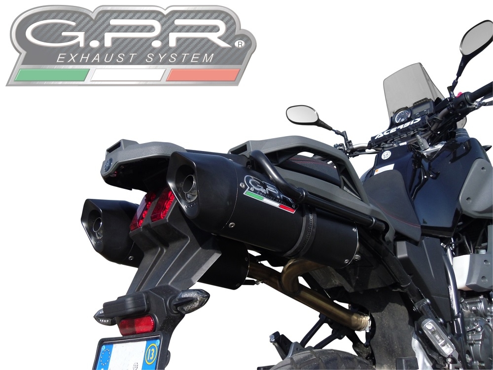 Exhaust compatible with Yamaha Xt 660 Z Teneré 2008-2016, Furore Nero, Dual slip-on including removable db killers and link pipes, not EPA-compliant 