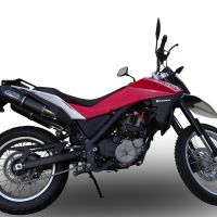 Exhaust compatible with Husqvarna TERRA - STRADA TR 650 2013-2015, Furore Nero, Dual slip-on including removable db killers and link pipes, not EPA-compliant 
