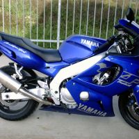 Exhaust compatible with Yamaha Yzf 600 R Thundercat 1996-2003, Trioval, Slip-on exhaust including removable db killer and link pipe, EPA-compliant 