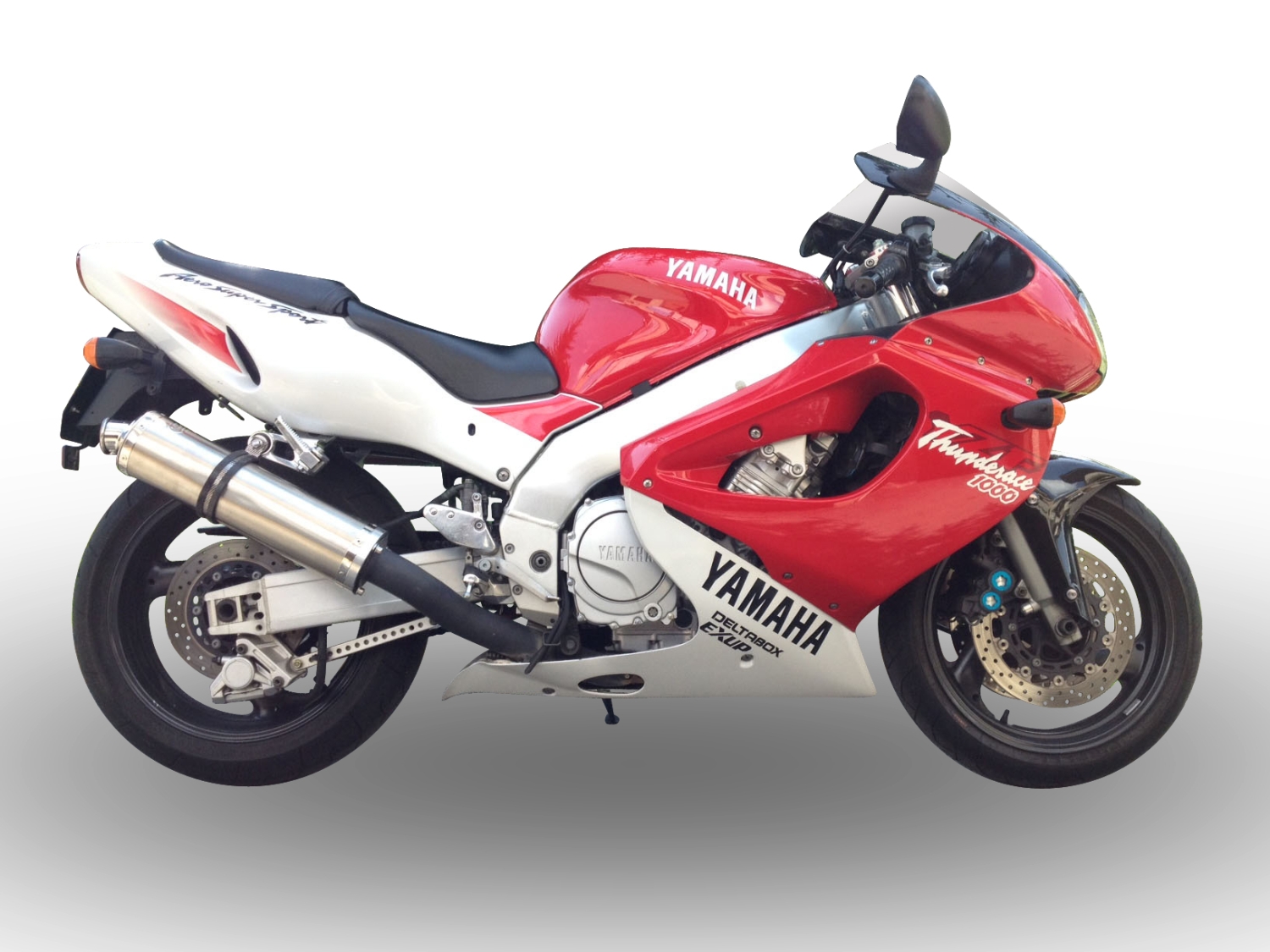 Exhaust compatible with Yamaha YZF 1000 R Thunderace 1996-2003, Inox Tondo, Bolt-on silencer including removable db killer, EPA-compliant 