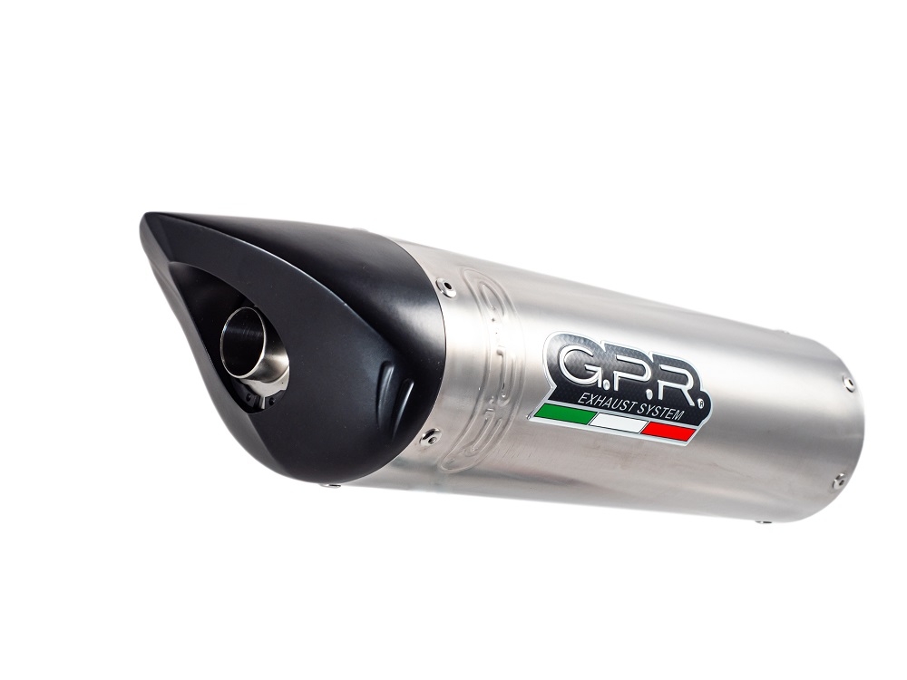 Exhaust compatible with Triumph Daytona 675 2009-2012, Tiburon Titanium, Slip-on exhaust including removable db killer and link pipe, not EPA-compliant 