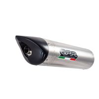 GPR exhaust compatible with Triumph Daytona 675 2009-2012, Tiburon Titanium, Homologated legal slip-on exhaust including removable db killer and link pipe 