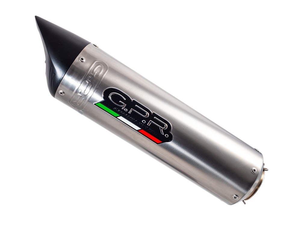 Exhaust compatible with Triumph Daytona 675 2009-2012, Tiburon Titanium, Slip-on exhaust including removable db killer and link pipe, not EPA-compliant 