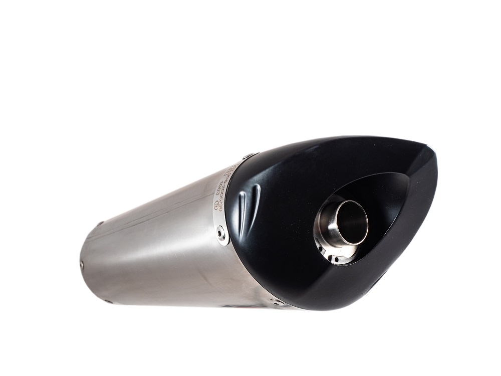 Exhaust compatible with Triumph Daytona 675 2009-2012, Tiburon Titanium, Slip-on exhaust including removable db killer and link pipe, not EPA-compliant 