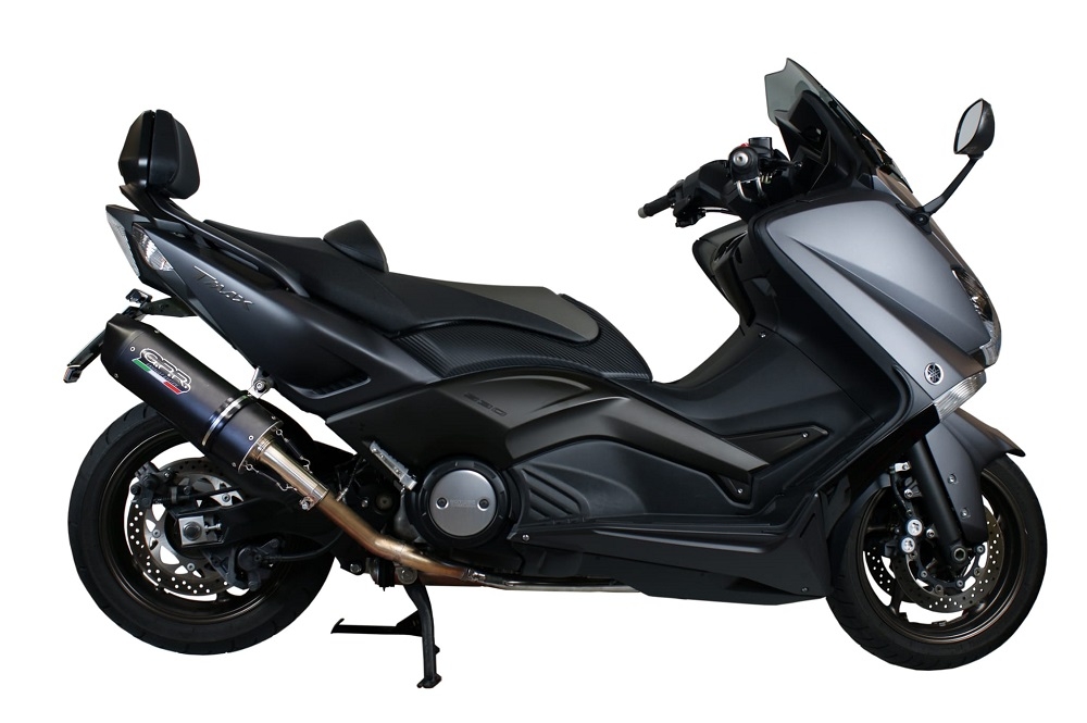 GPR exhaust compatible with Yamaha T-Max 500 2001-2011, Furore Nero, Racing full system exhaust, including removable db killer 